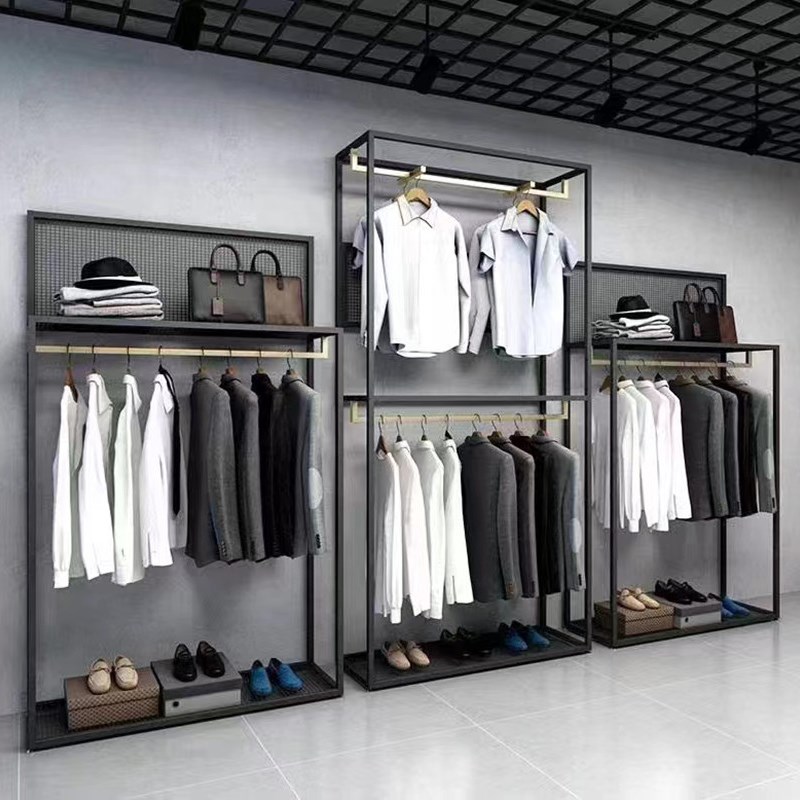 男装货架高档服装店展示架落地式陈列架上墙西装衬衫悬挂挂衣架子