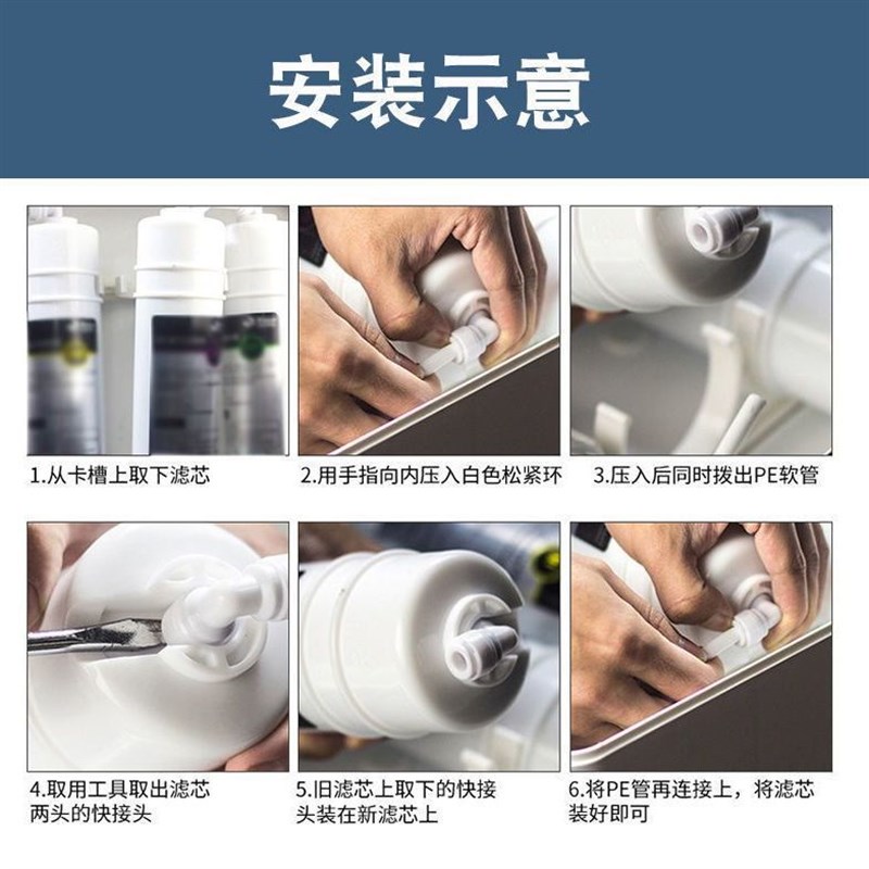 家用直饮净水器滤芯10寸快接通用3分口PP棉活性炭棒自来水过滤芯