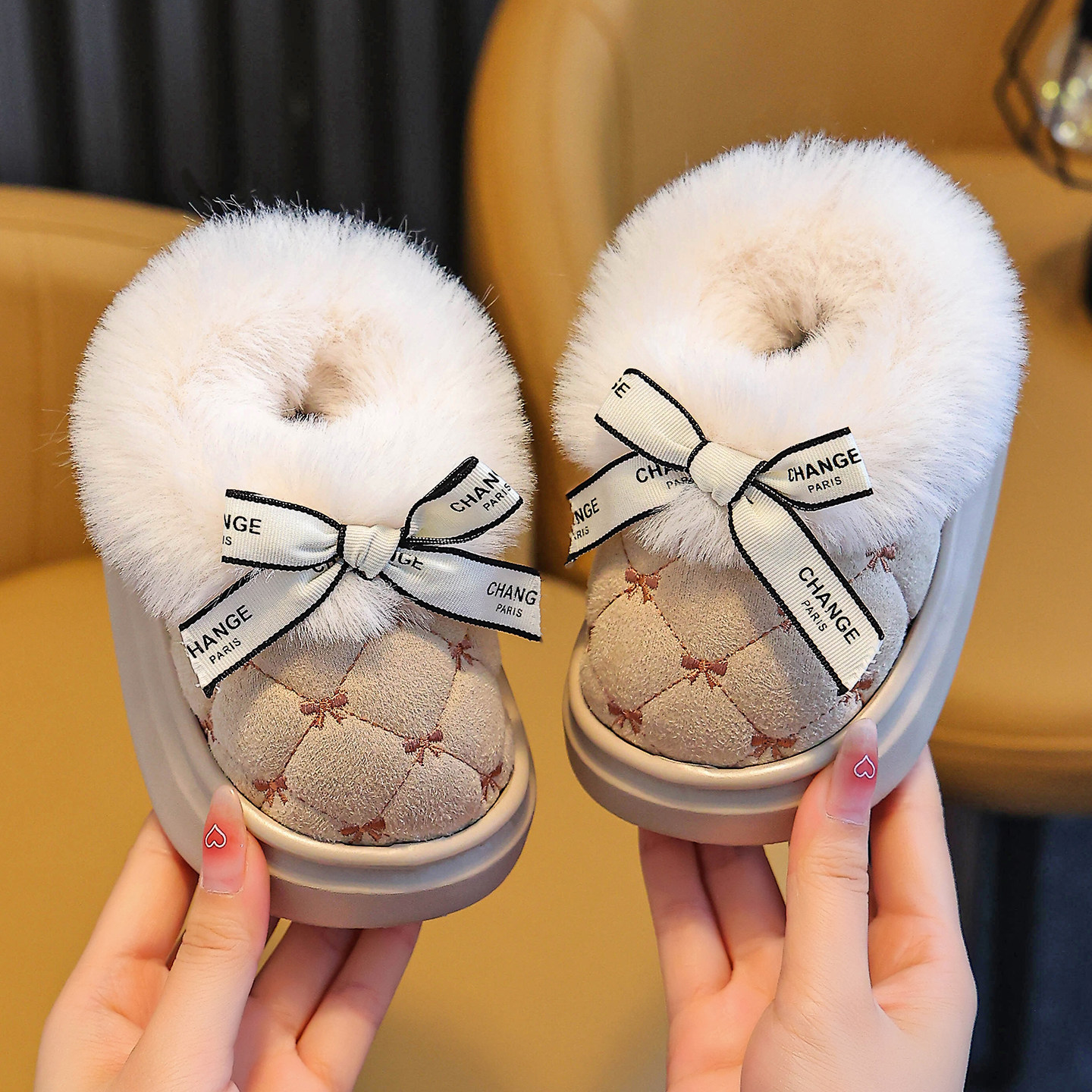 居家亲子拖鞋居家室内小童保暖毛绒女童宝宝包跟棉鞋冬加绒雪地靴,居家布艺,居家亲子拖鞋,淘宝优惠券,粉丝福利购,淘宝优惠卷