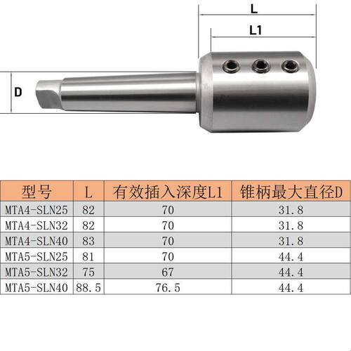 u钻侧固式刀柄加工中心BT40/50车床用莫氏锥套MT45SLN20/25/32/40