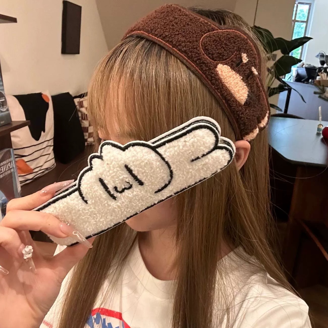 甜美腊肠狗碎发贴刘海贴两用发箍