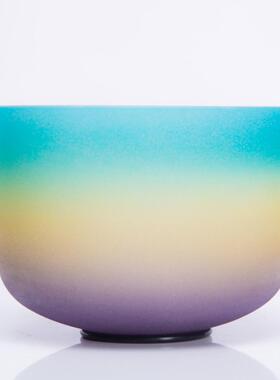 蓝色G调彩虹水晶钵瑜伽钵音乐碗
