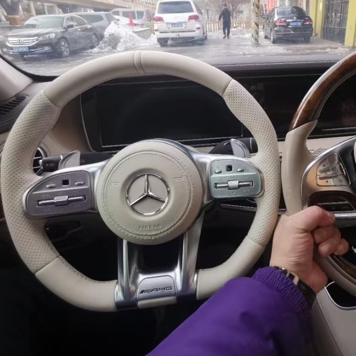 适用于奔驰老款升级新款AMG碳纤维汽车方向盘改装s级新款S/C/EG级