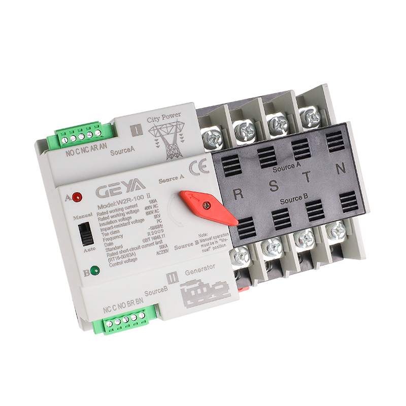 GEYA格亚ATS双电源自动转换开关W2R-100应急电源切换开关63A100A