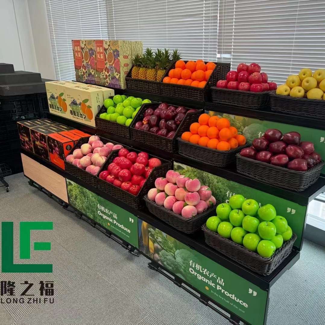 三层可折叠促销车 超市水果展示架 蔬菜水果店架子便携折叠促销车