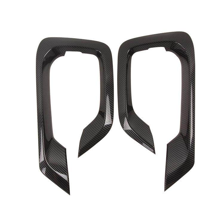 适用于2019款现代H1-ABS黑色碳纤纹前雾灯罩前雾灯框装饰件