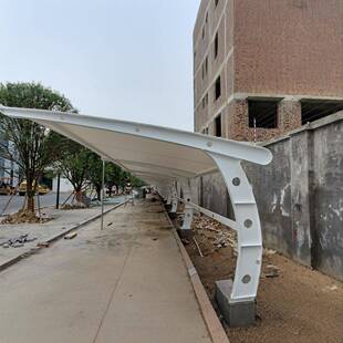 学校膜结构休息棚加工户外小区公园遮阳挡雨膜结构遮阳篷安装