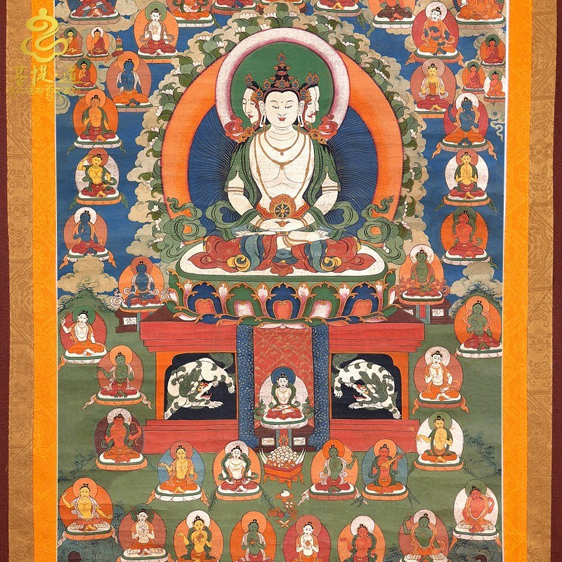 速发大日如来唐卡西藏彷手绘唐卡挂画家用供奉藏族尼泊尔装饰壁画