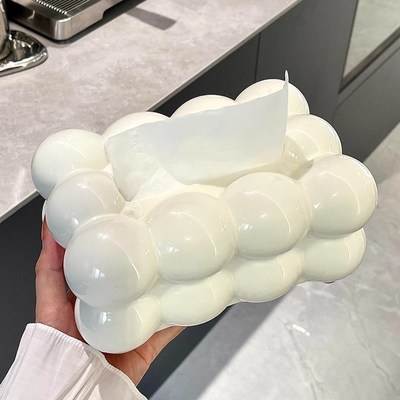 速发奶油风棉花糖纸巾盒家用客厅轻奢创意餐巾纸抽纸盒高级感卧室