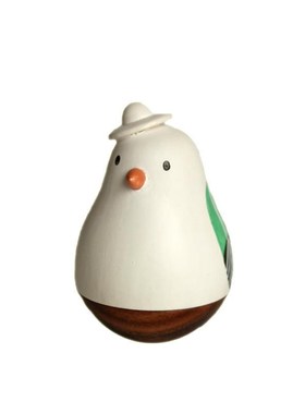 速发【现货】创意木质工艺品不倒翁木制玩具不倒翁麋鹿摆件镇纸