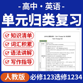 归类复习知识清单词汇积累语法讲解写作指导必修123选修1234电子版 2025人教版 高中英语单元 资料
