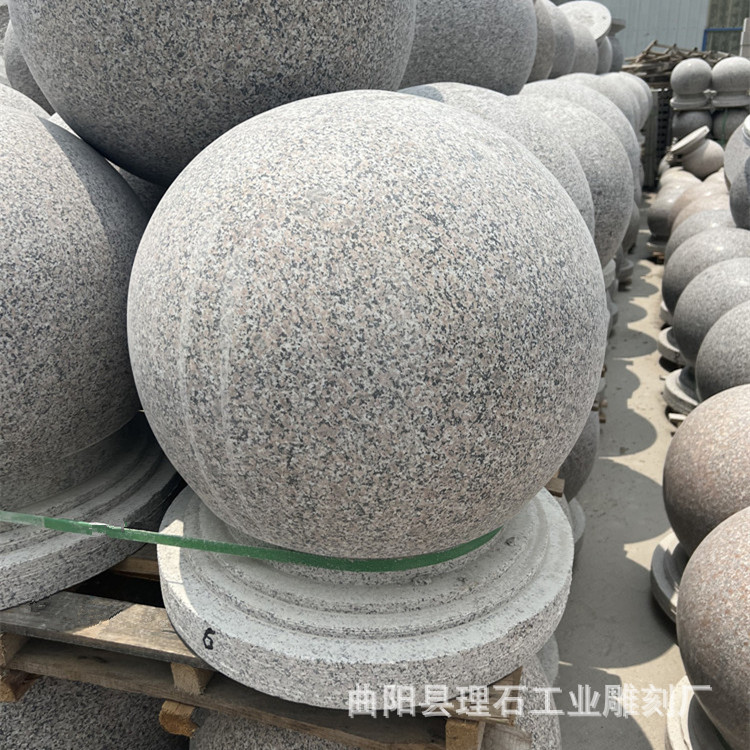 花岗岩石球园林学校门口挡车