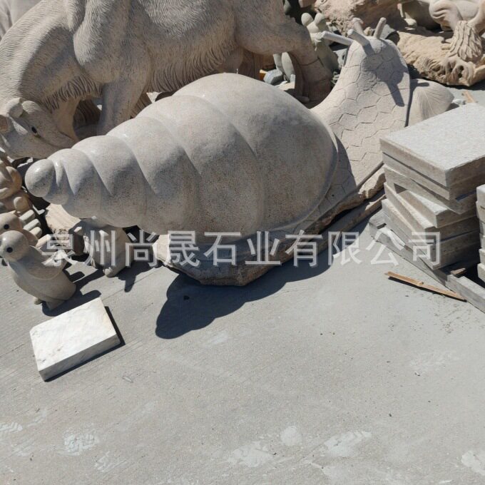 石雕蜗牛动物雕塑工艺品摆件园林景观公园小区广场石头蜗牛雕塑