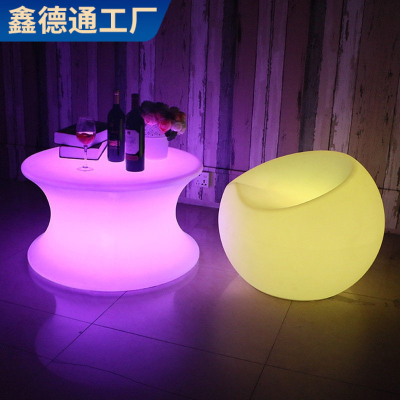 led简约餐厅酒店户外酒吧台夜店ktv圆形茶几室外发光家具多功能