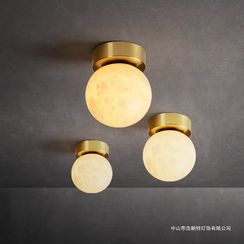 过道灯走廊灯玄关灯现代简约云石吸顶灯入户门厅灯卧室灯具云石灯