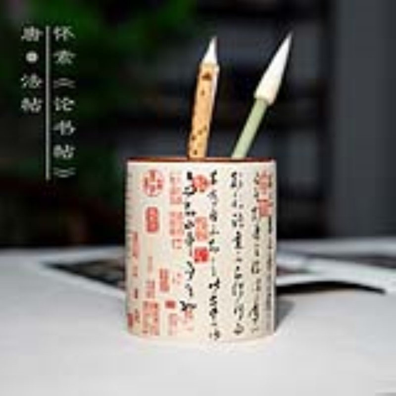 论书帖中国风书法陶瓷毛笔筒醉翁亭记国画收纳插笔筒桌面收纳筒