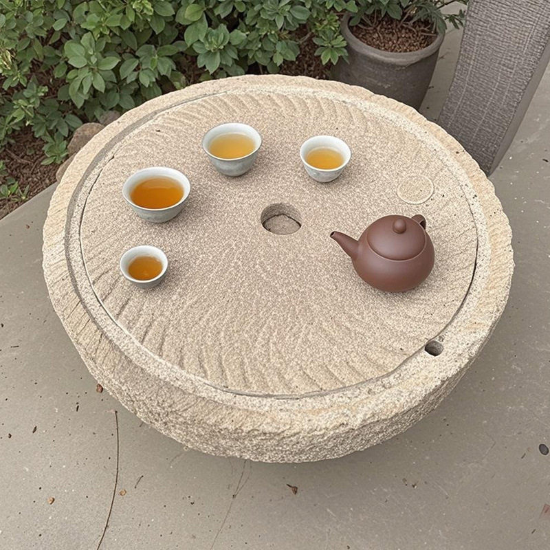 复古石磨茶盘围炉煮茶茶台
