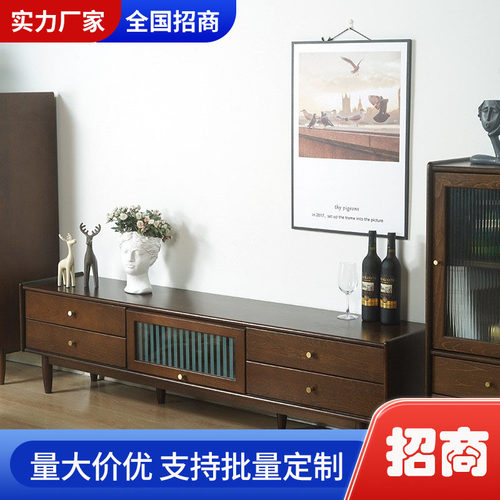 实木电视柜北欧轻奢现代储物柜简约客厅小户型家用地柜榉木矮柜子
