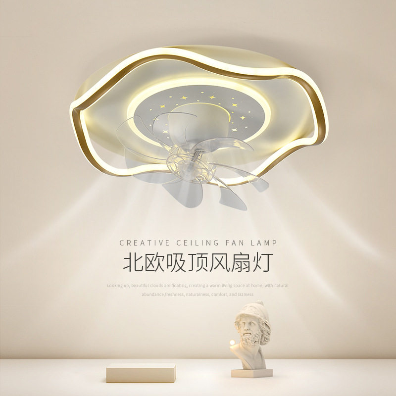 创意吸顶灯北欧ins奶油风房间led灯网红温馨浪漫卧室灯风扇灯