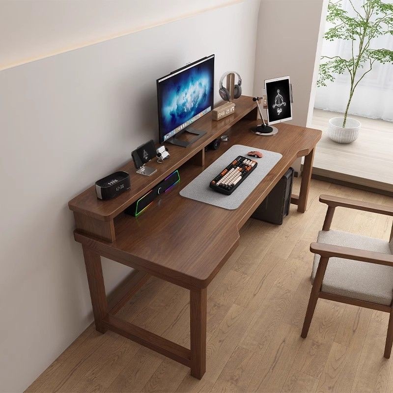 实木书桌家用台式电脑办公桌子工作台卧室学生写字学习长条电竞桌