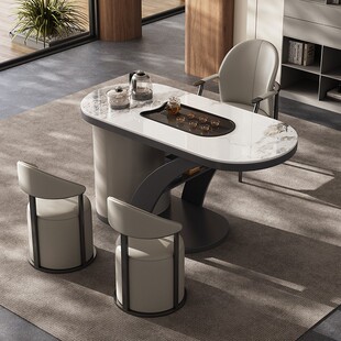 阳台小户型茶几客厅茶桌椅会客桌现代轻奢简约岩板茶台茶桌椅组合