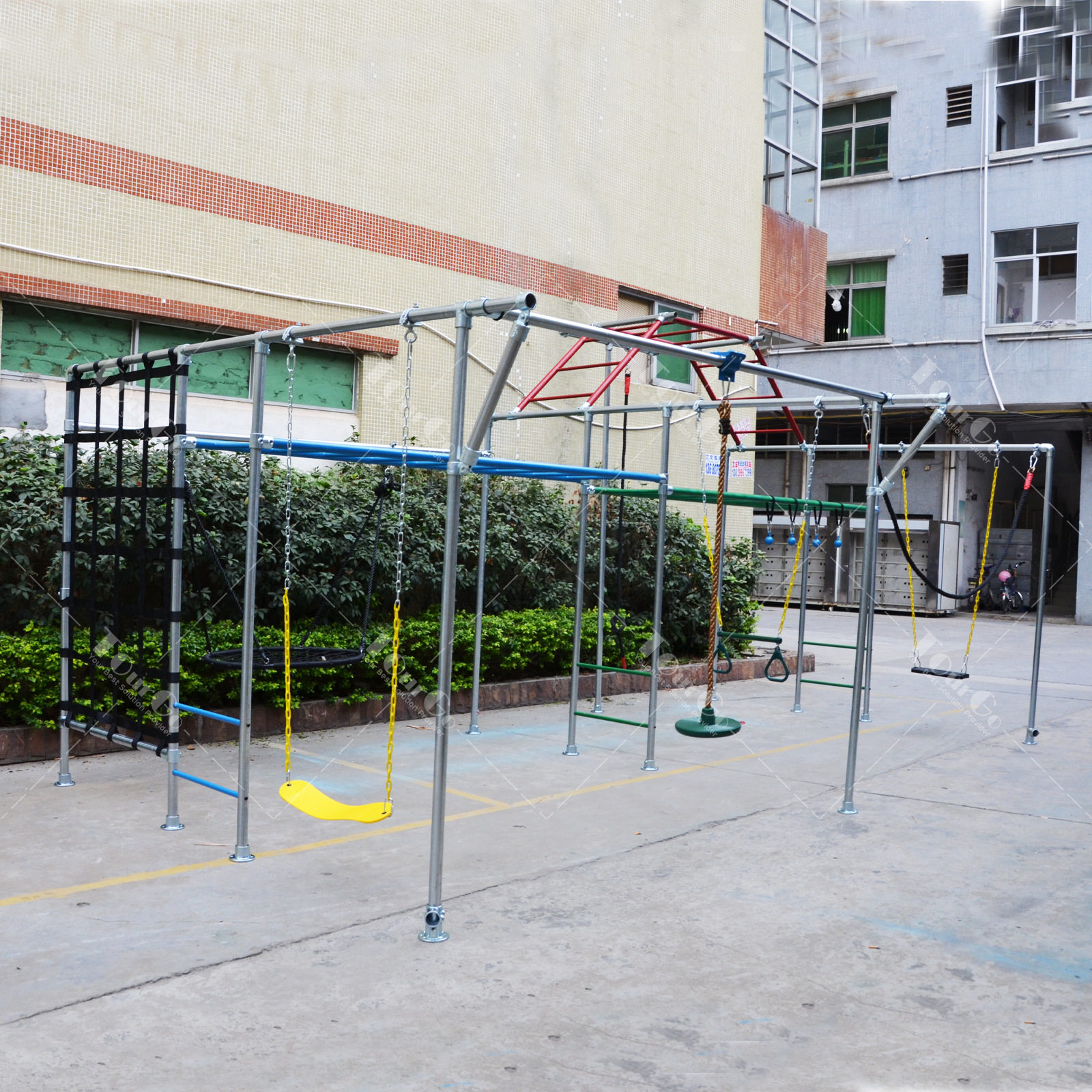 大型户外后院游乐设备忍者猴架 家庭后院儿童户外游乐场秋千出售