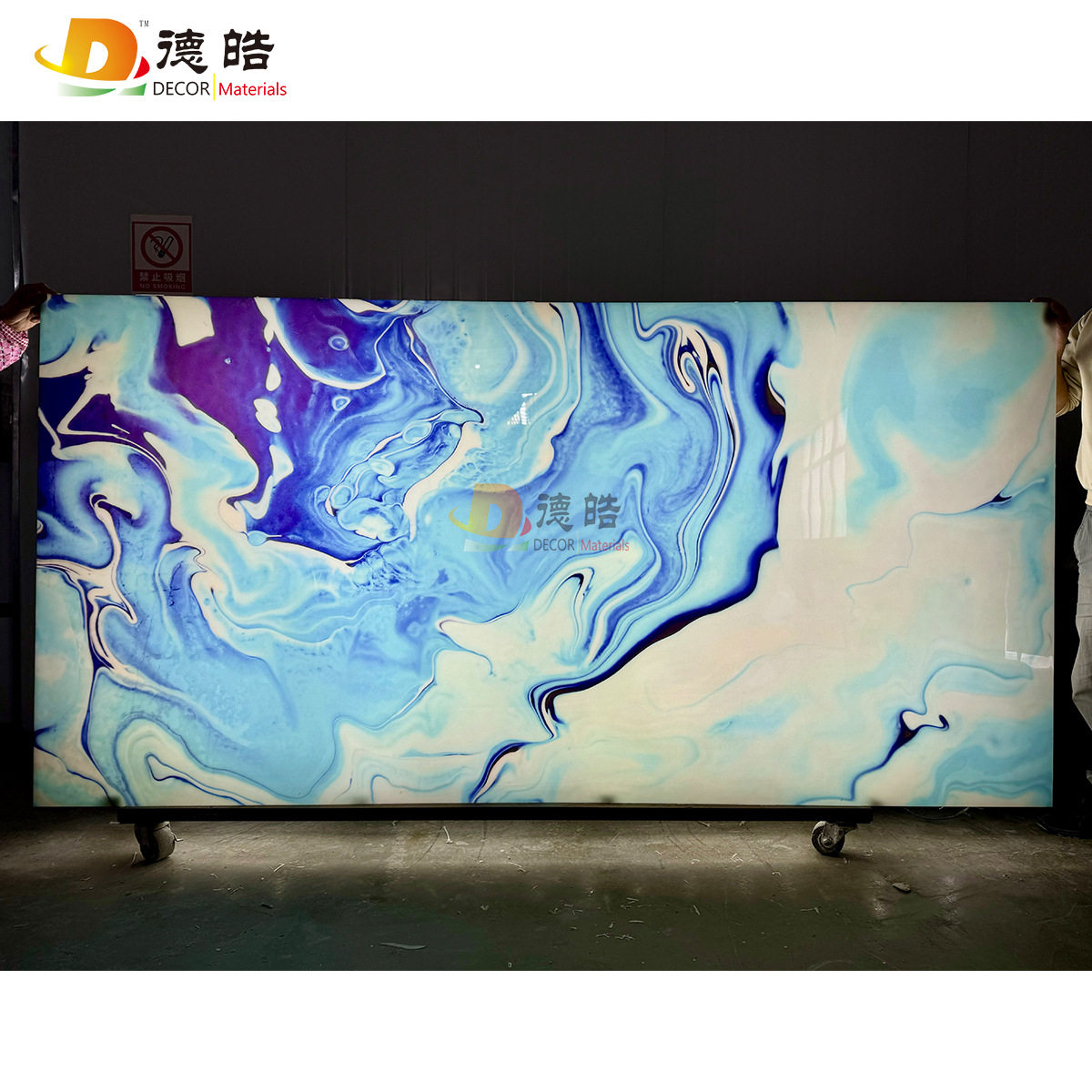 德皓透光石蓝色DIY适用于天花吊顶室内灯箱透光云石板厂家爆款