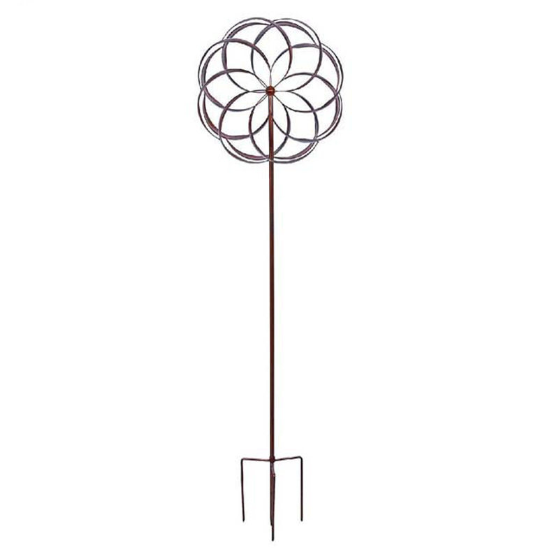 厂家直销欧式花园铁艺金属工艺品风车花插庭院装饰插件