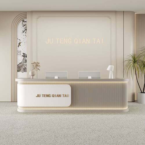 简约现代美容院吧台公司酒店前台接待台服装店收银台烤漆柜台桌