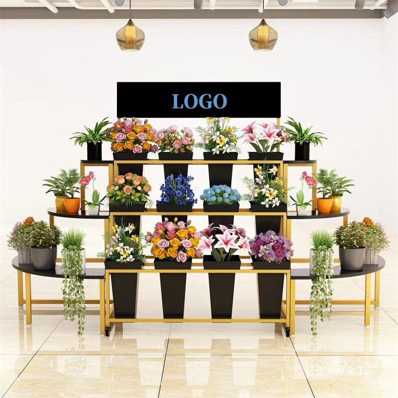 花店铁艺方形阶梯多层鲜花展示架