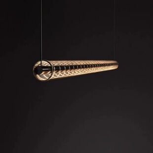 北欧后现代简约餐厅吊灯设计师新款极简一字长条前台创意艺术吊灯
