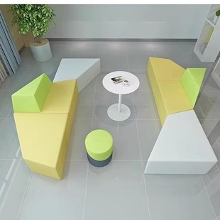 异形组合豆腐块会客区接待区等候区意式极简别墅区办公室酒店沙发