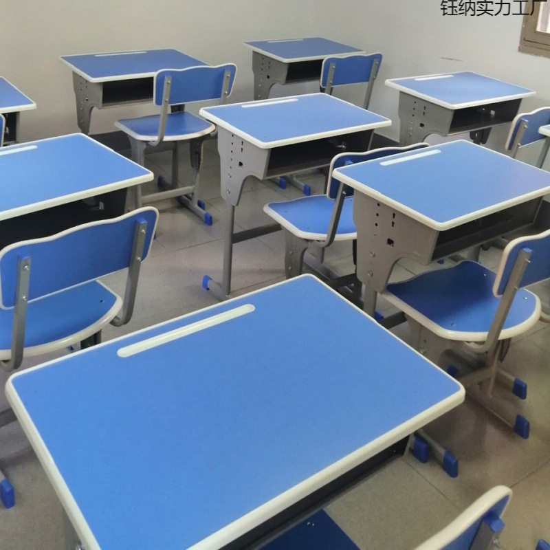中小学生辅导班课桌椅厂家直销培训班课桌托管班双人学校升降书桌