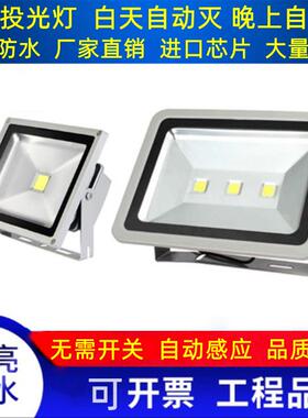 LED20W30W50W100瓦光控监控灯投光灯220V12V白天自己关晚上自动亮