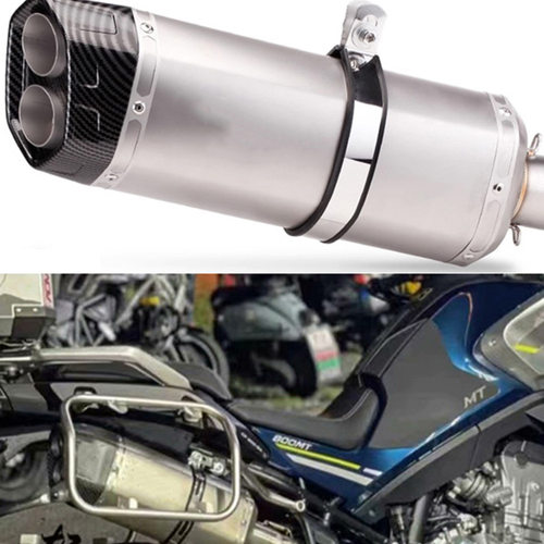 不锈钢通用排气尾段Ninja400 CBR650 R1 RC390 Z900改装菱形排气
