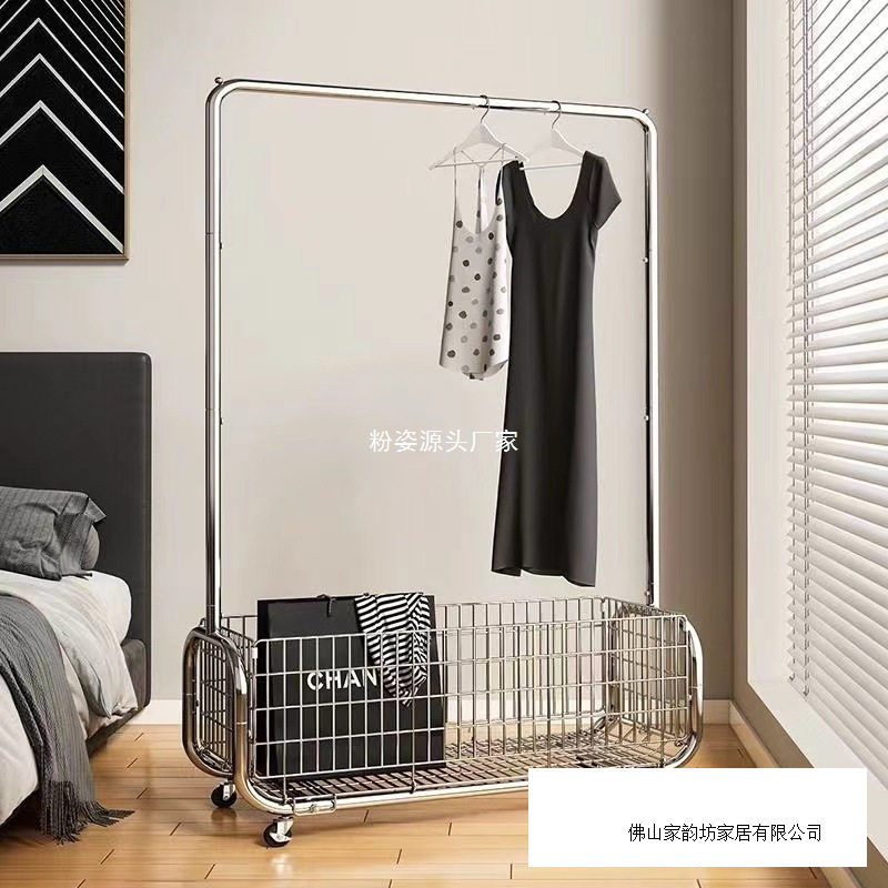 落地可移动挂衣架家用卧室衣帽架多功能收纳衣架服装店展示架批发