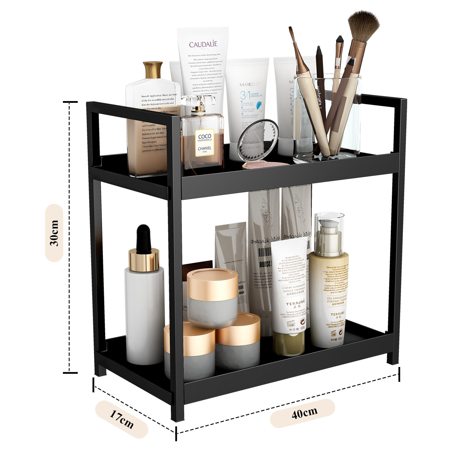 2024年夏季新款化妆品展示架铁质拆装式卧室梳妆台多功能置物架