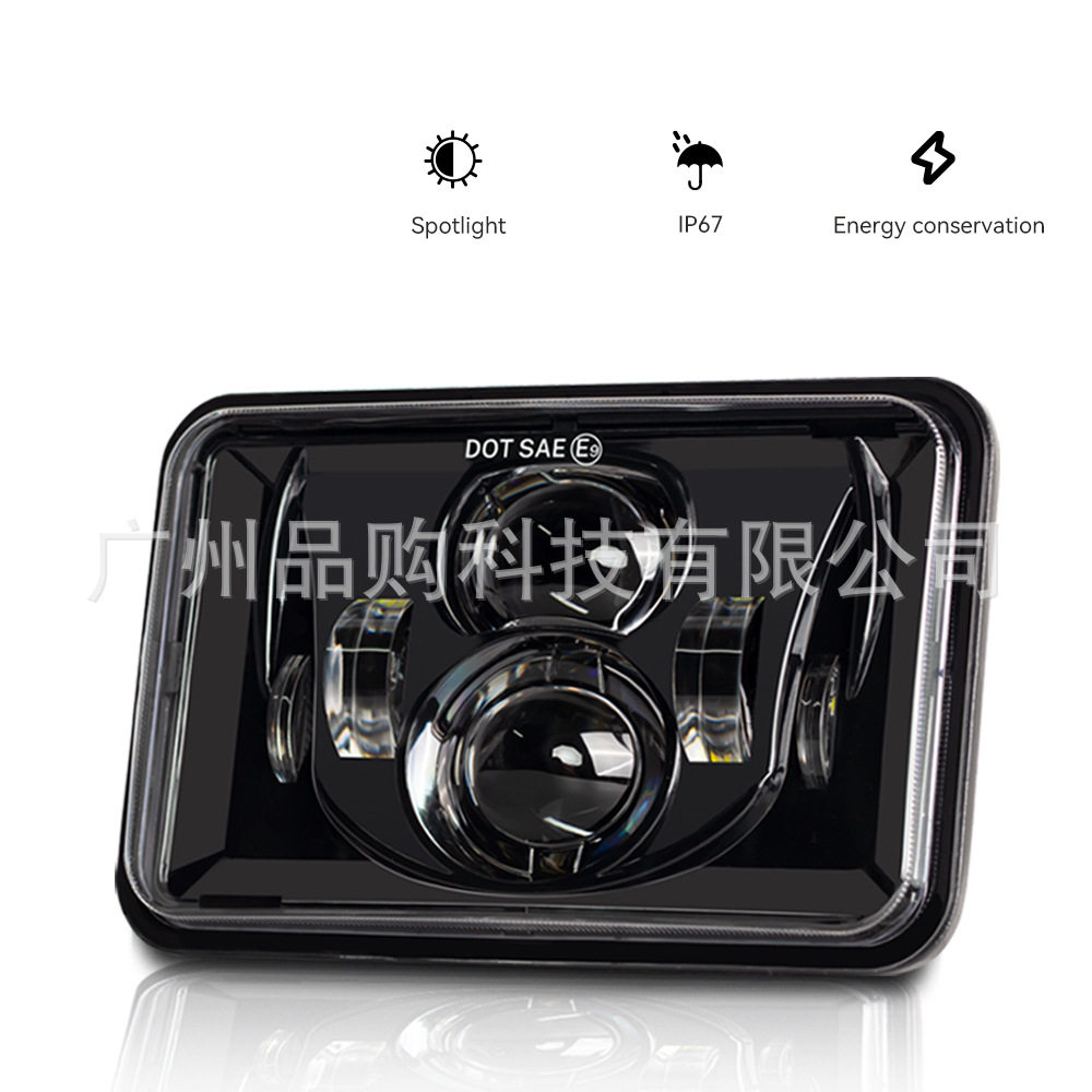 新款4x6黑色方灯 适用汽车卡车 吉普越野车LED方灯改装 跨境热销