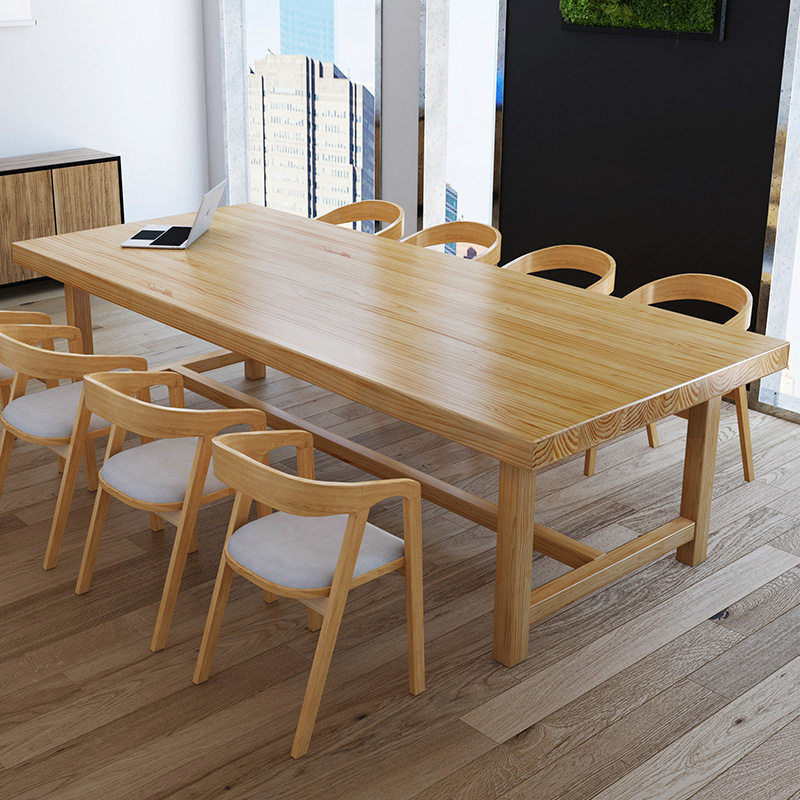 公司办公室大型多人实木会议桌椅简约会议室职员培训开会办公桌椅