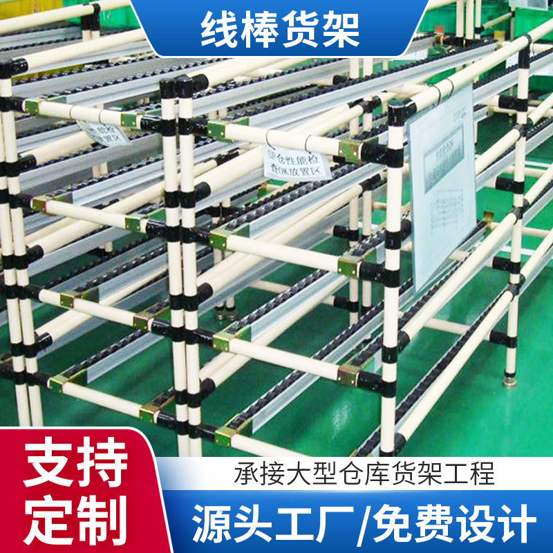 工厂车间仓储线棒货架精益管线棒物料货架装配分拣输送滑轨货架