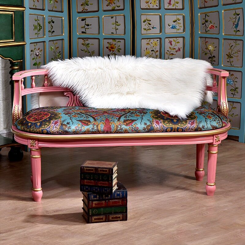 美式双人沙发椅客厅长椅小户型家用沙发椅卧室阳台休闲椅沙发椅