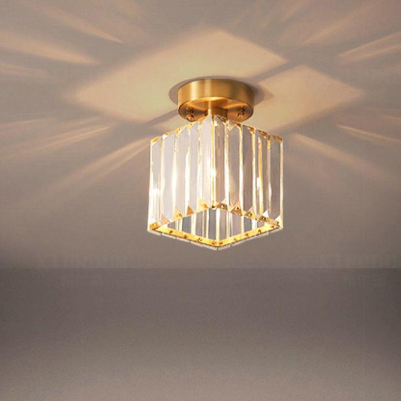 直销现代轻奢水晶全铜吸顶灯入户过道玄关阳台衣帽间北欧简约