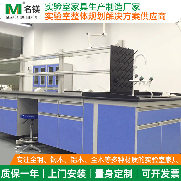 定制钢木实验结构边台 实验家具实验柜 化学钢木实验台中央工作台