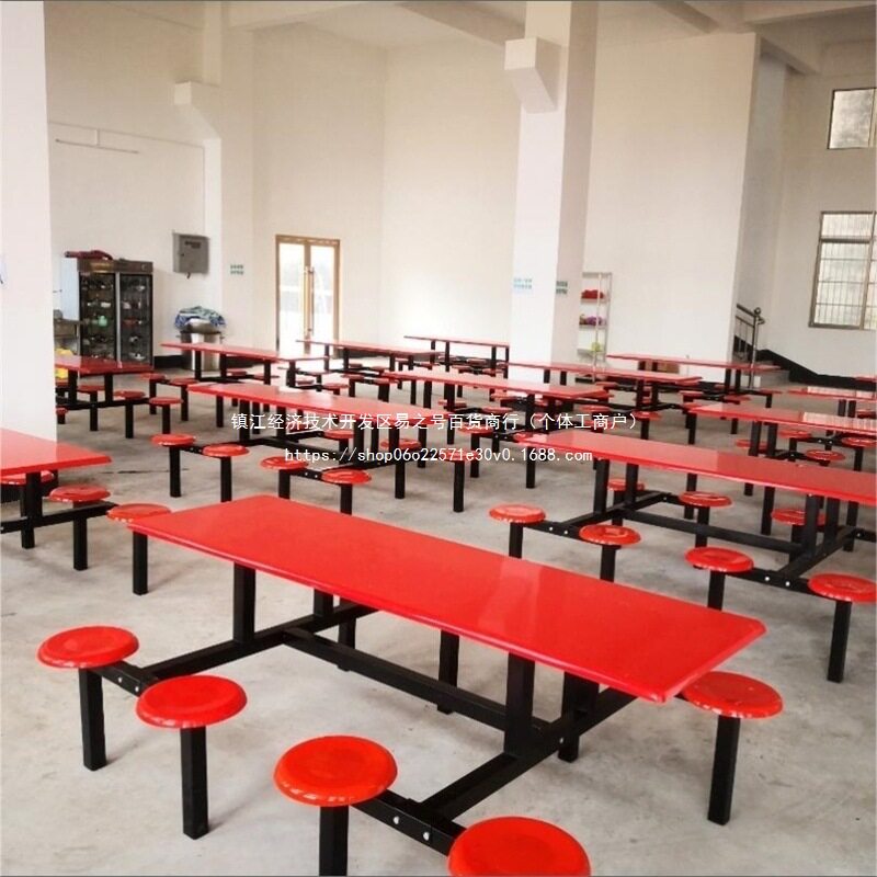 人玻璃钢餐桌餐厅人饭堂8人快餐桌椅学生食堂学校公司46食堂餐桌