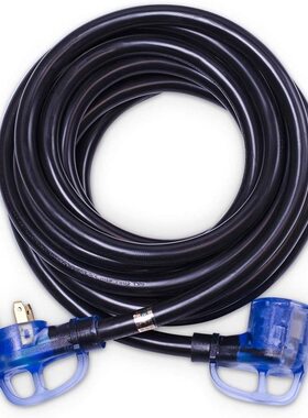 RV电源线TT-30P 至 TT-30R 30 安培重型房车延长线 LED指示灯