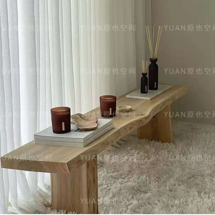 北欧实木长凳设计师餐椅服装店摄影楼换鞋凳民宿家用门口靠墙长椅