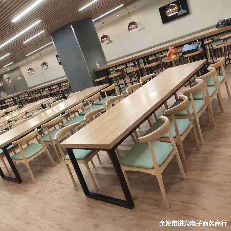 食堂餐厅桌椅学校单位商用桌椅餐饮饭店面馆快餐实木桌椅组合