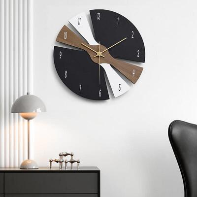 WOZOOM屋准免打孔北欧轻奢钟表挂钟客厅家用艺术大气时钟装饰墙