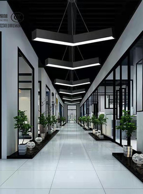 创意ledV字箭头造型灯异形灯吊线灯办公灯办公室健身房走廊指示灯