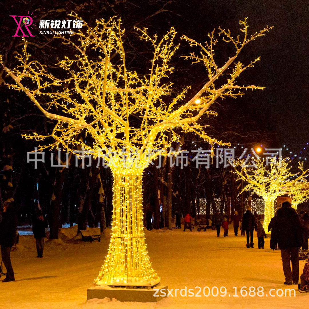 源头工厂夜光树户外发光树灯LED户外文旅夜景装饰水晶树灯枝条灯